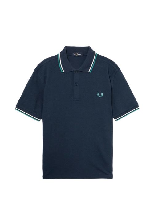 Polo uomo M3600 manica corta navy/bianco FRED PERRY | M360086A